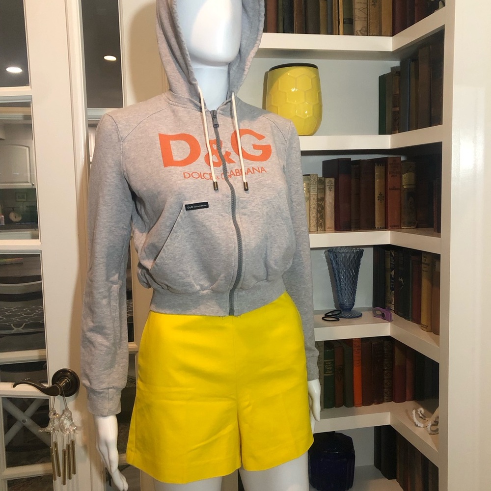 Dolce & Gabbana Grey Cropped Hoodie